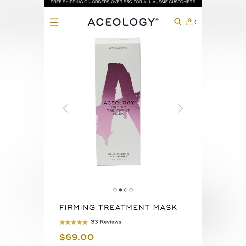 Aceology firming mask treatment